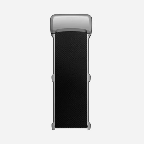Vue du dessus d'un tapis de marche pliable et compact, parfait pour les environnements de bureau. Son design ergonomique et sa surface antidérapante assurent une utilisation sécurisée et efficace pour rester actif tout au long de la journée.