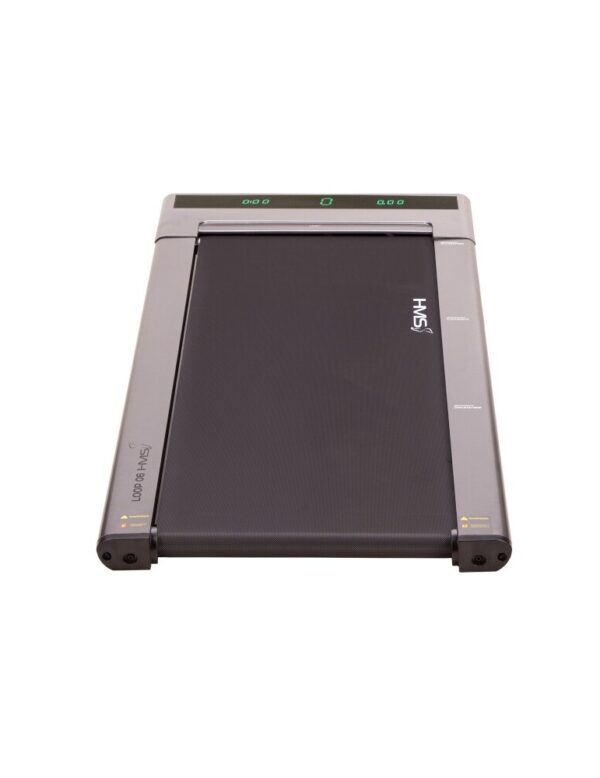 Tapis de marche compact et moderne HMS pour bureau, doté d'un écran digital intuitif pour suivre vos performances. Idéal pour rester actif tout en travaillant, avec un design épuré qui s'intègre parfaitement dans tout espace de travail.
