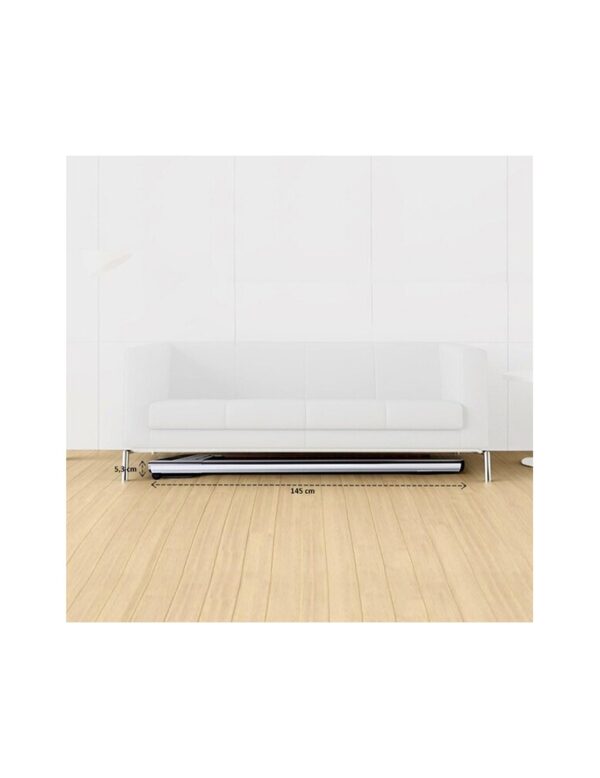 Tapis de marche pliable et compact rangé facilement sous un canapé. Idéal pour économiser de l'espace dans votre maison, ce tapis de marche se glisse discrètement sous vos meubles pour un rangement pratique et sans encombre.