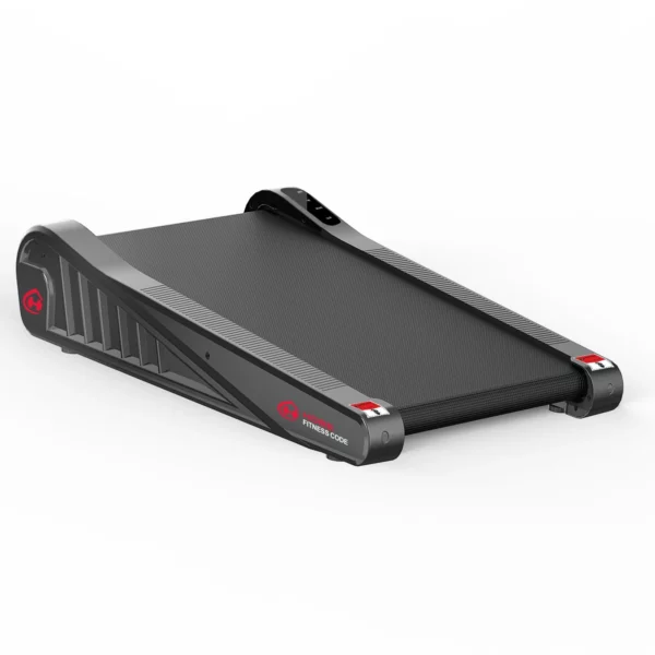Explorez le tapis de marche incliné HomeFitnessCode, conçu pour maximiser votre entraînement au bureau. Avec son inclinaison de 5%, ce tapis compact et moderne vous permet de brûler plus de calories en moins de temps, tout en travaillant.
